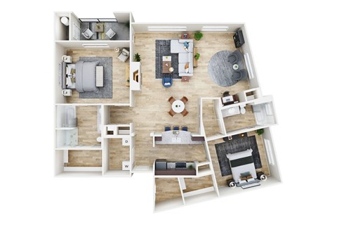 Floor plan for 2 beds, 2 baths, 1562 sqft